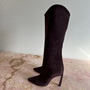 SCHUTZ Maryana suede knee high boot brown